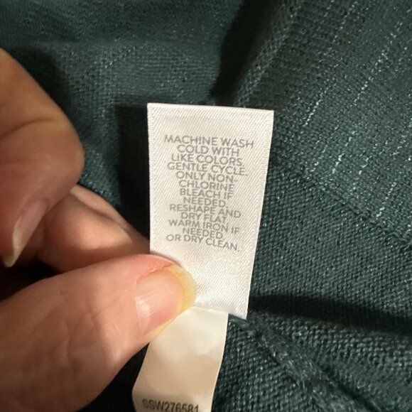 J Jill Sweater Womens M Green Knit Cardigan One Front Button Cotton Blend - Picture 11 of 11